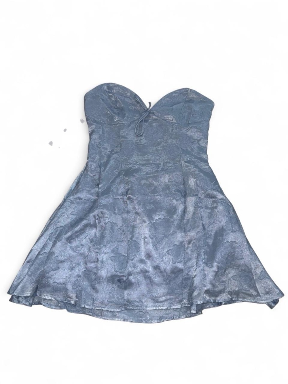 Princess Polly Metallic Blue Strapless Sweetheart Fit & Flare Dress